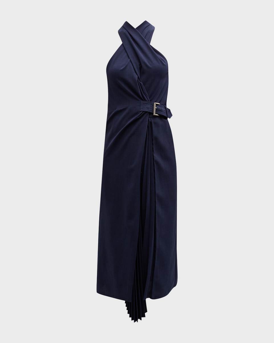 Fiona Belted Halter Midi Dress